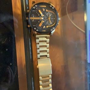 Big face gold diesel watch